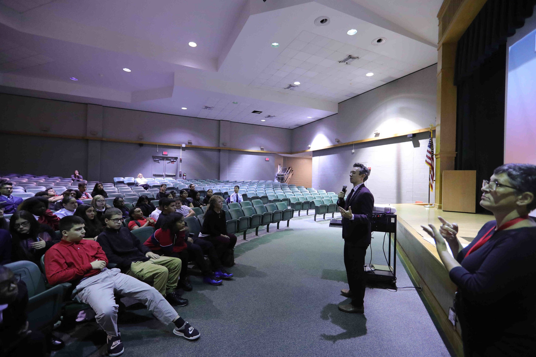 Meteorologist Joe Martucci at Vineland High School